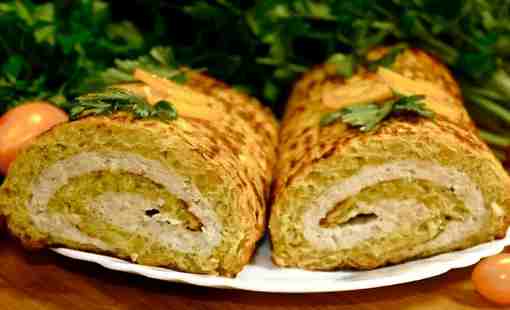 Капустный рулет с куриным фаршем