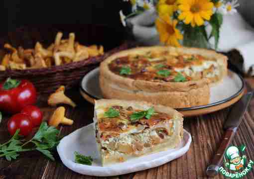 Пирог с лисичками